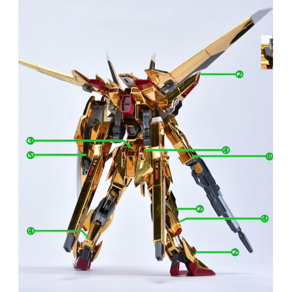 【鋼普拉】現貨 雪焰水貼 螢光版 SEED 1/100 AKATSUKI GUNDAM 大鷲型 & 不知火型 曉鋼彈-細節圖5