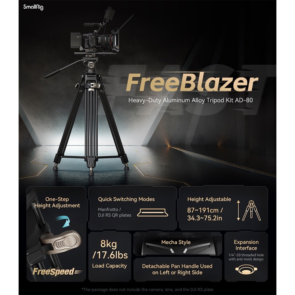 【eYe攝影】現貨 SmallRig AD-80 4163 重型鋁合金三腳架 鋁合金腳架 腳架 三腳架 最高191CM-細節圖2