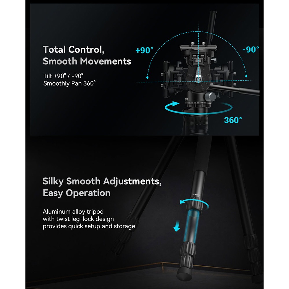 【eYe攝影】現貨 SmallRig CT195 4307 豎拍視頻三腳架 鋁合金三腳架 185cm 單腳架 橫拍-細節圖4