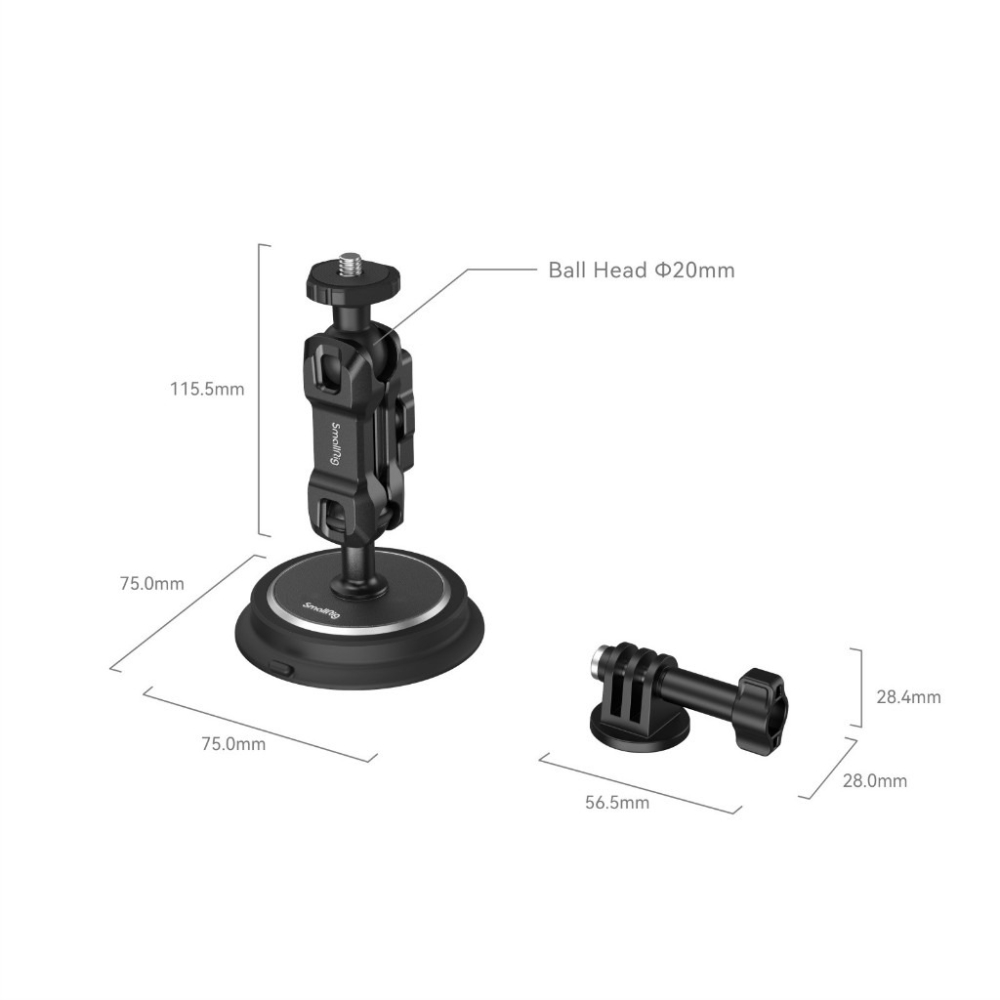 【eYe攝影】現貨 SmallRig 運動相機 魔力臂 磁吸 強力吸盤 支架 4466 4467 雙吸盤 車用吸盤-細節圖3