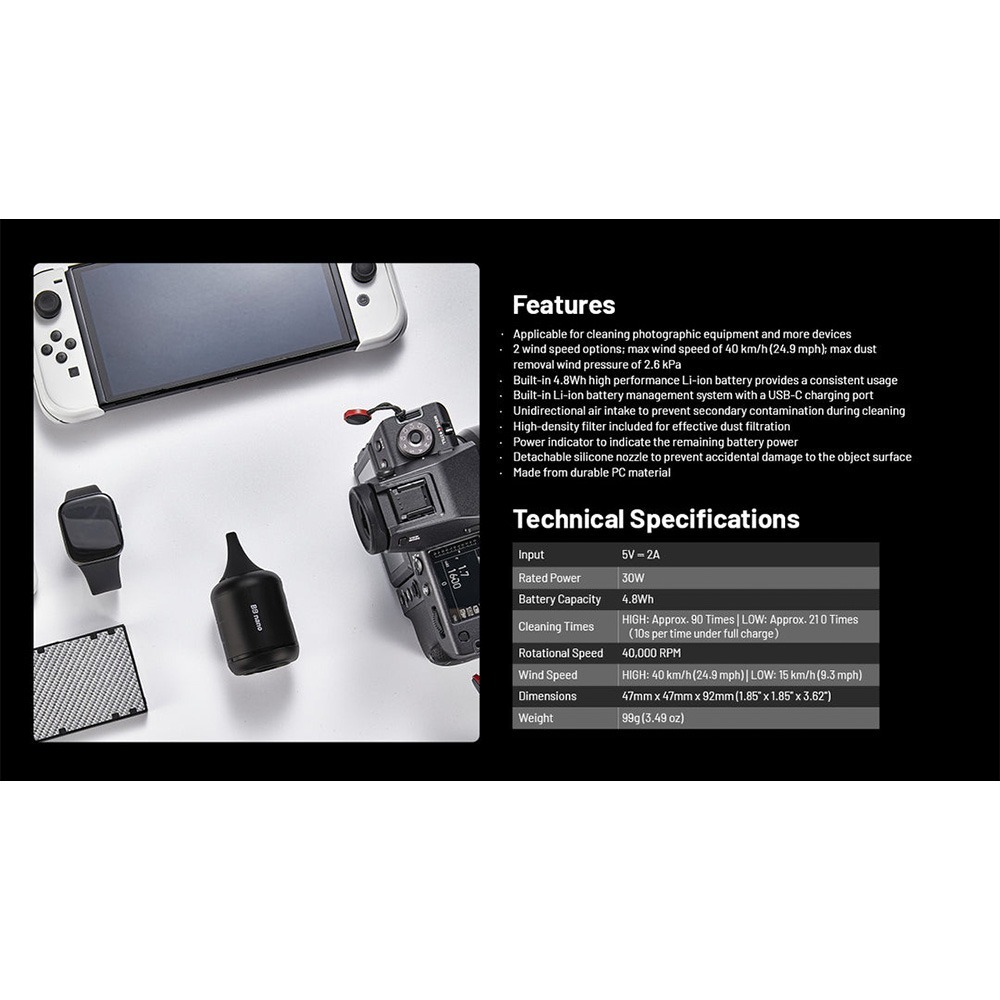 【eYe攝影】現貨 Nitecore BB nano 電動吹塵器 吹吸合一 相機吹球 相機清潔 清潔攝影器材 鍵盤除塵-細節圖10