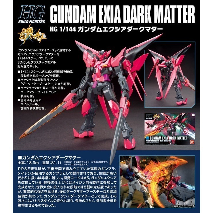 BANDAI《鋼彈創鬥者》HGBF 1/144 #013 PPGN-001 GUNDAM EXIA DARK MATTE-細節圖2