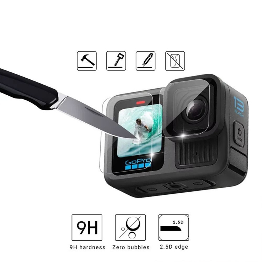 【eYe攝影】現貨 副廠配件 GoPro HERO 13 玻璃鏡頭貼 + 前後螢幕保護貼 3片式 9H 保護貼 玻璃貼-細節圖3