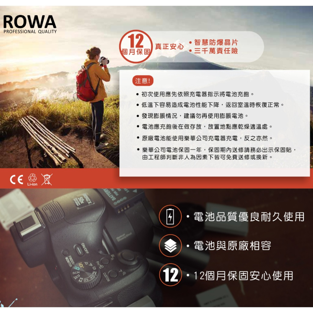 【eYe攝影】現貨 ROWA 樂華 副廠電池 攝影機 SONY HX1 HX100V FH70 FH50 電池 充電器-細節圖4