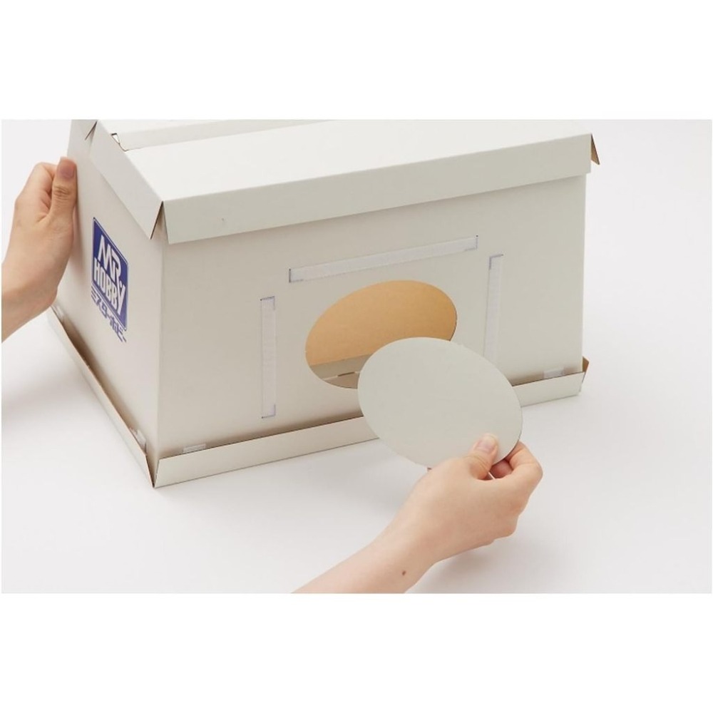 【鋼普拉】現貨 GSI GUNZE 郡式 FT04 模型噴漆 桌上型 簡易拆裝噴漆箱 噴漆室 抽風箱 紙質 需自行組裝-細節圖5