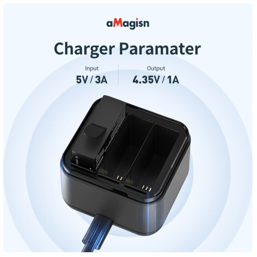 【eYe攝影】現貨 aMagisn 阿邁 Insta360 Ace Pro 電池充電盒 三充 三槽 充電器 副廠電池-細節圖4