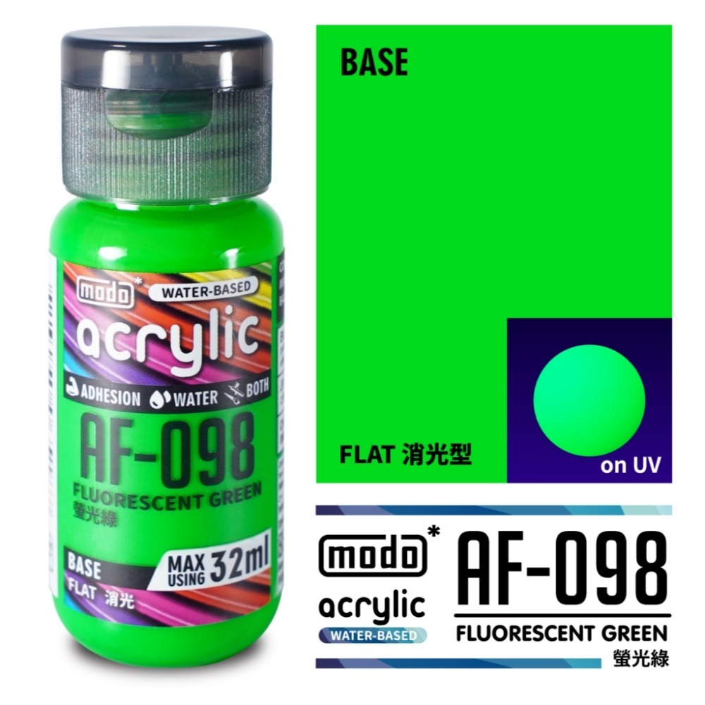 【鋼普拉】現貨 modo 摩多製漆 螢光色 水性漆 螢光紅 螢光黃 螢光藍 螢光綠 螢光桃紅 螢光橘 螢光紫 秘密螢光-規格圖7