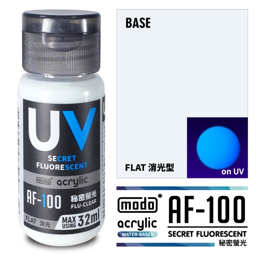 【鋼普拉】現貨 modo 摩多製漆 螢光色 水性漆 螢光紅 螢光黃 螢光藍 螢光綠 螢光桃紅 螢光橘 螢光紫 秘密螢光-規格圖7