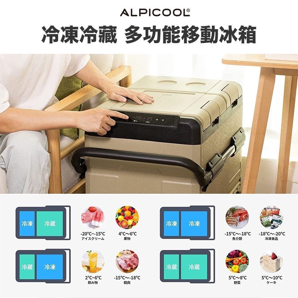 台灣現貨 Alpicool 冰虎 戶外冰箱 TAW45 TAW55 冷藏 冷凍 露營冰箱 行動冰箱 車宿 壓縮機製冷-細節圖2