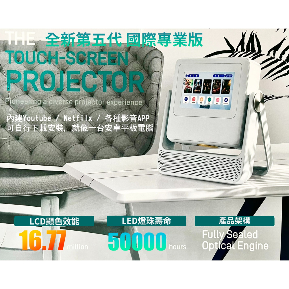 【eYe攝影】現貨 A5PRO 多媒體播放機 LCD投影機 雙顯觸控螢幕 1080P 追劇 KTV 戶外電影院 視訊會議-細節圖10