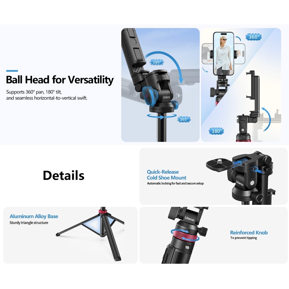 【eYe攝影】ULANZI MT-78 自拍桿 可伸縮 手機 相機 三腳架-細節圖5
