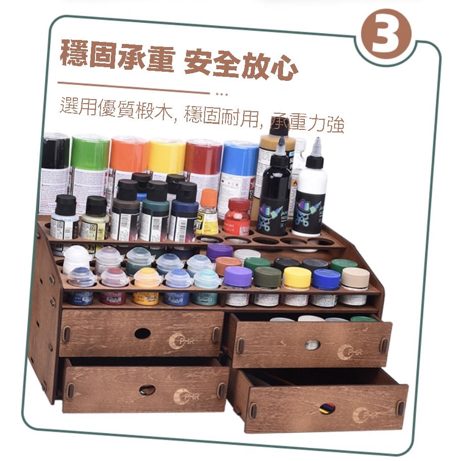 【鋼普拉】新款 OPHIR 椴木 立式漆架 組裝漆架 AV漆 田宮 工具架 置物架 麥克筆 模型漆架 模型噴漆 收納架-細節圖4