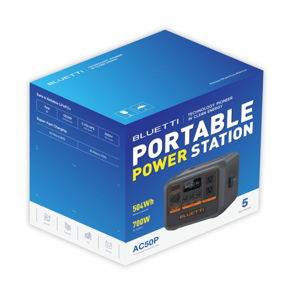 現貨【BLUETTI】AC50P 禾蓁鉑金版 戶外移動電源 700W 太陽能板 綠能 行動電源 車宿 露營 儲能電池-細節圖9