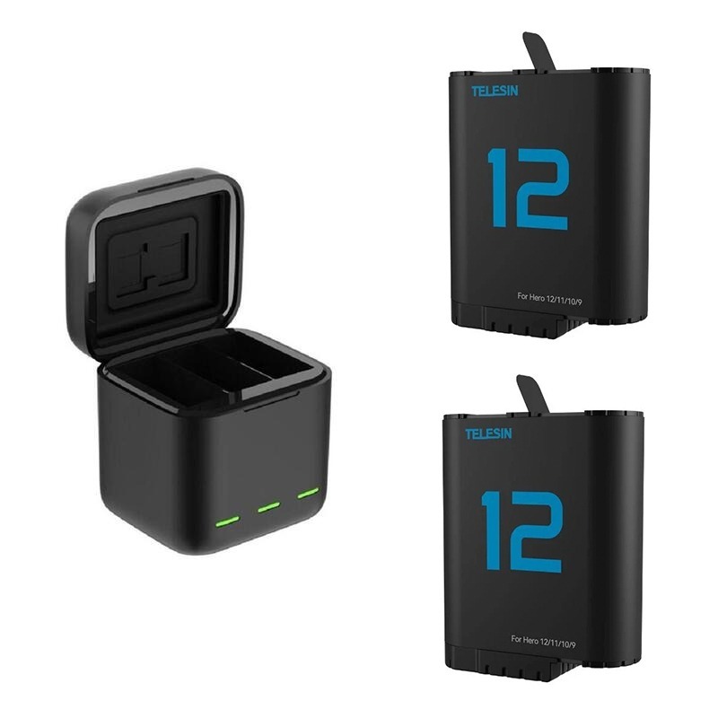 【eYe攝影】現貨 TELESIN 泰迅 GOPRO HERO 9 10 11 12 收納式 三槽充電器 收納盒 三充-規格圖9