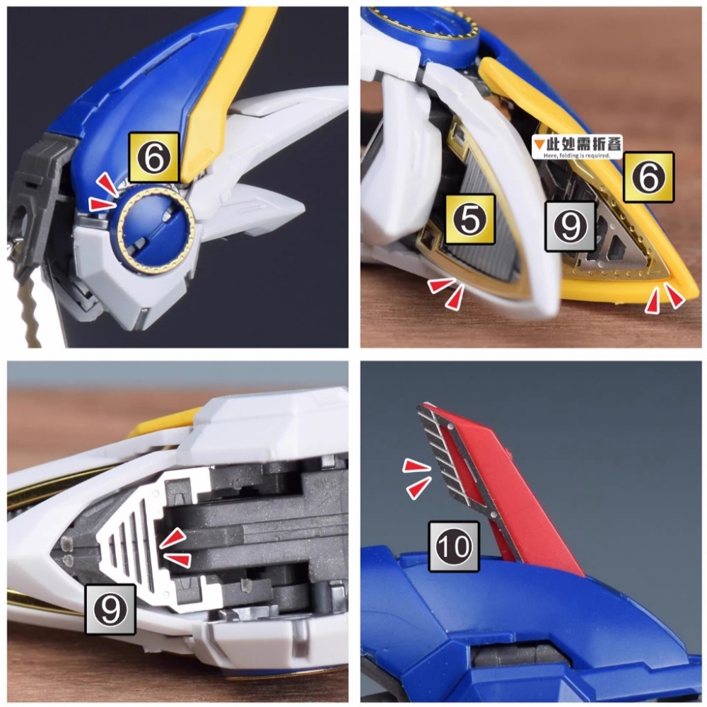 【鋼普拉】現貨 含背膠 NewC 新月 改裝套件 鋼彈W 萬代 MGSD 飛翼零式鋼彈 專用 金屬蝕刻片 含金屬立牌-細節圖3