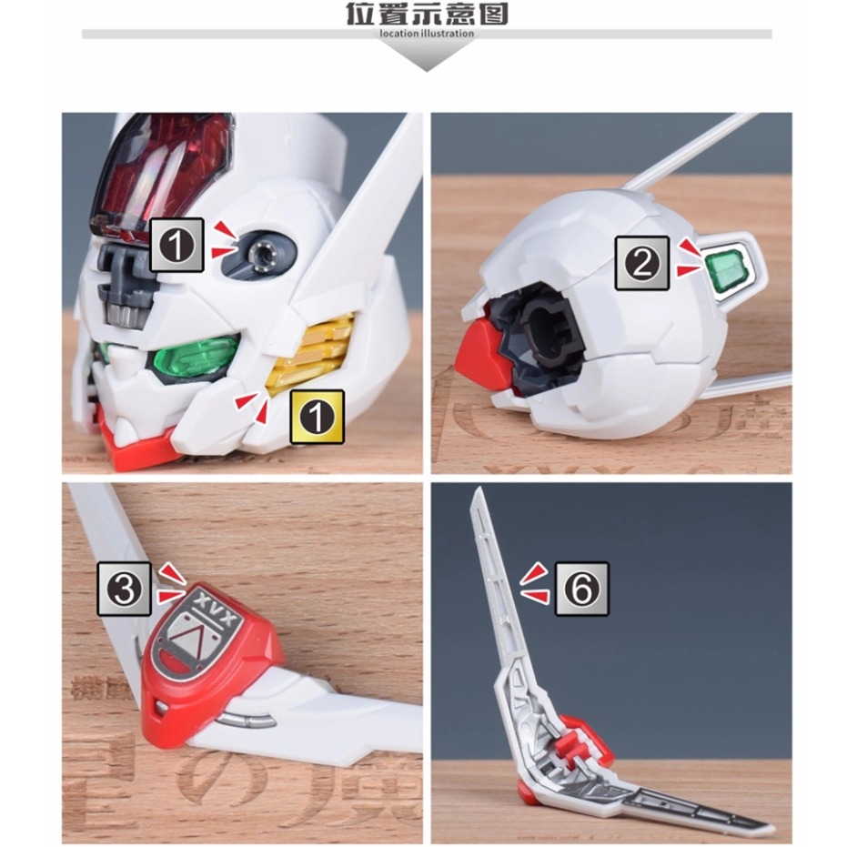 【鋼普拉】現貨 NewC 新月 改裝套件 水星的魔女 萬代 MGSD 風靈鋼彈 專用 蝕刻片 含金屬立牌-細節圖2