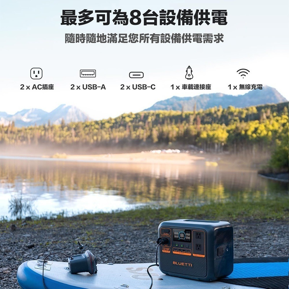 現貨 公司貨 BLUETTI AC70P 1000W + AC50P 戶外移動電源 行動電源 露營 野餐 車宿 UPS-細節圖3