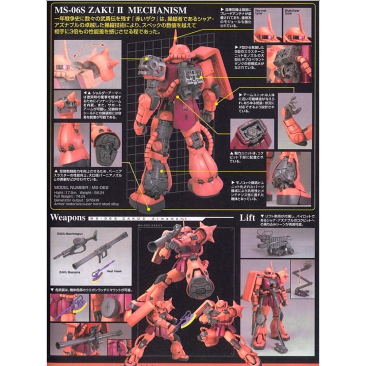 【鋼普拉】現貨 BANDAI 鋼彈UC MG 1/100 MS-06S ZAKU II 夏亞專用 紅色彗星 紅薩克 II-細節圖2