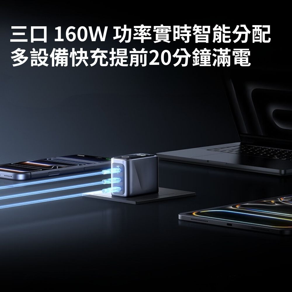 【eYe攝影】現貨 Anker Prime 160W 智能控制 氮化鎵 旅充 充電器 3孔 手機 平板 筆電 充電頭-細節圖4