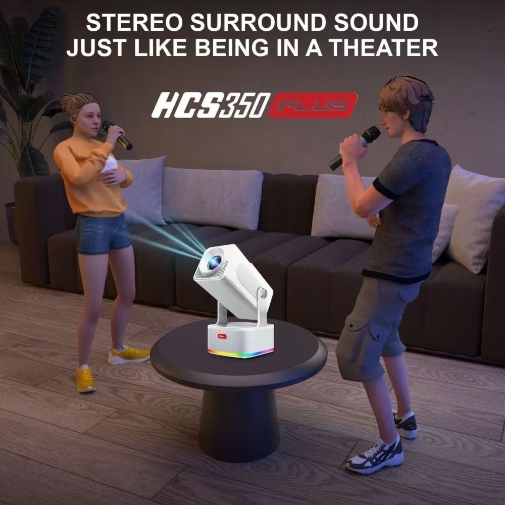 【鋼普拉】現貨 HCS350 PLUS 智慧娛樂投影機 家庭戲院 遊戲 KTV K歌 露營 追劇 視訊會議 戶外投影-細節圖2