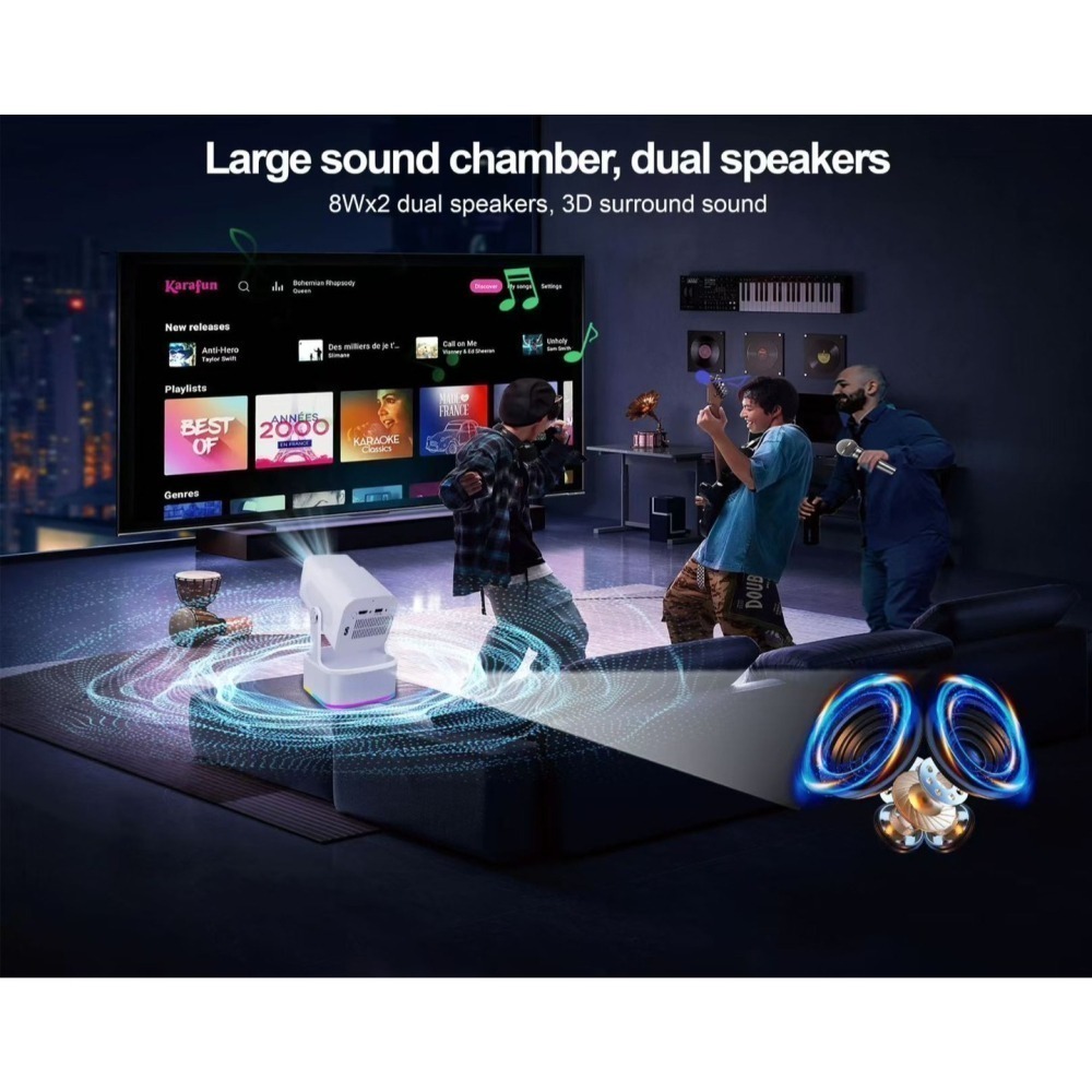 【鋼普拉】現貨 HCS350 PLUS 智慧娛樂投影機 家庭戲院 遊戲 KTV K歌 露營 追劇 視訊會議 戶外投影-細節圖5