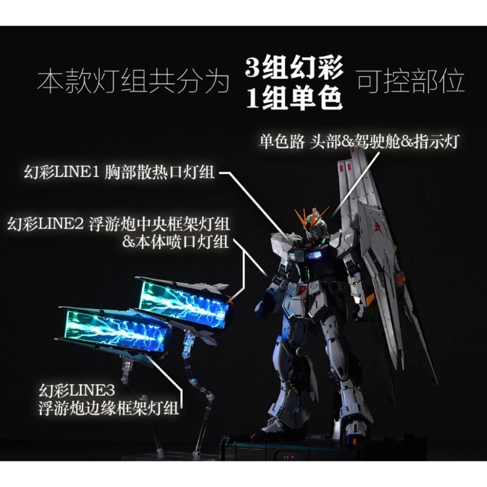 【鋼普拉】現貨 含特典 附控制器 KOSMOS PGU 1/60 RX-93 v鋼 牛鋼彈幻彩燈組 燈光模組 支援自訂-細節圖7