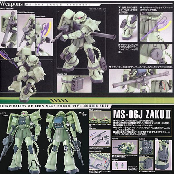 【鋼普拉】BANDAI MG 1/100 MS-06J ZAKU II 綠薩克 II 量產型薩克 II Ver.2.0-細節圖2