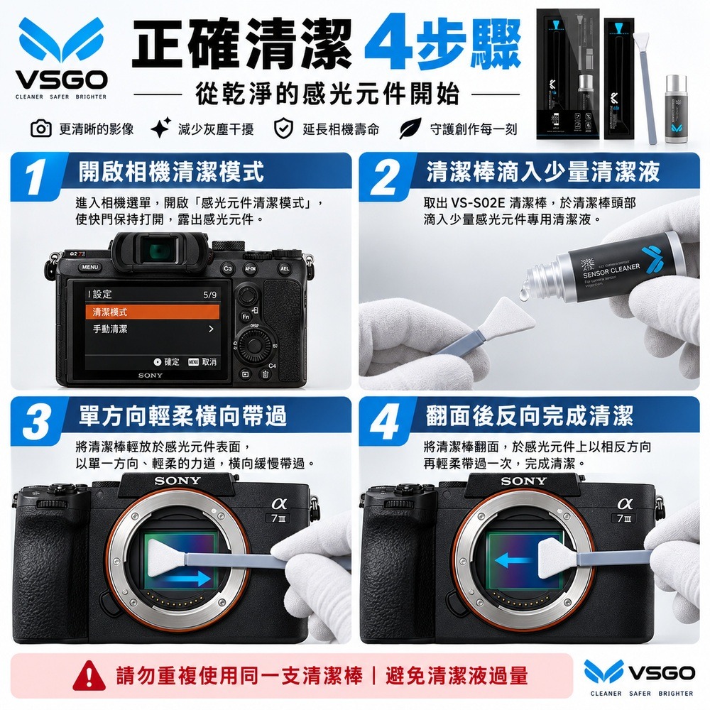 【eYe攝影】現貨 VSGO VS-S02E APSC 半幅相機 感光元件清潔組 微單眼相機 XT3 A7C Z50-細節圖8