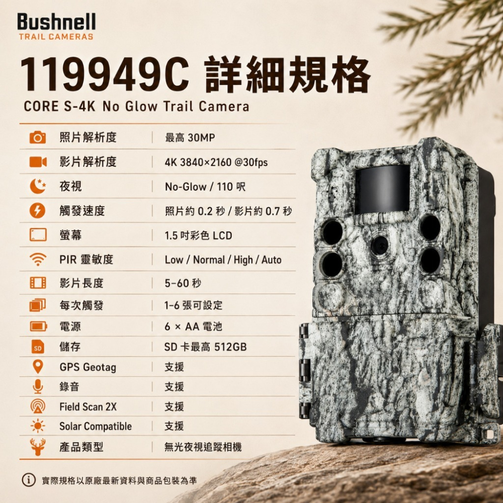 【eYe攝影】現貨 BUSHNELL 博士能 CORE 119949C 30MP 4K 夜視相機 野生動物偵測 生態錄影-細節圖7