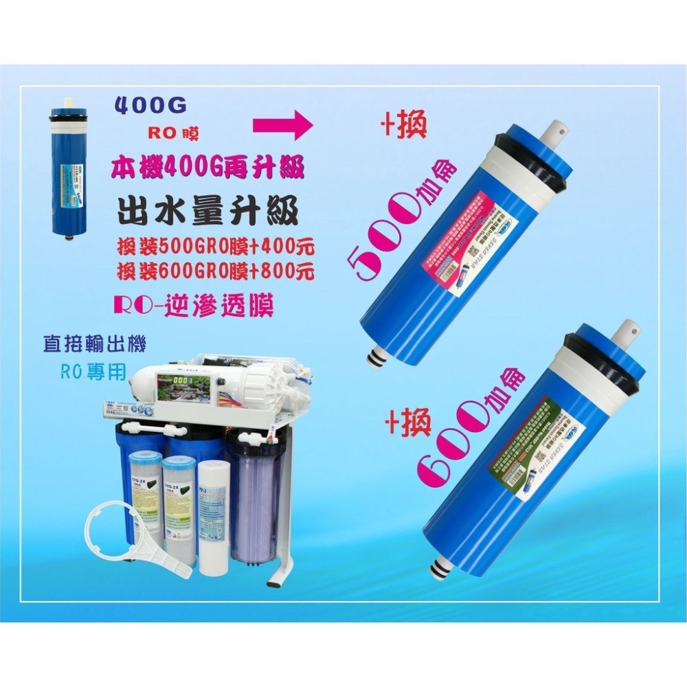 RO純水機400GRO膜可升級500/600直接輸出304不銹鋼架淨水器奈米除菌濾水器養殖NO:1722-細節圖3