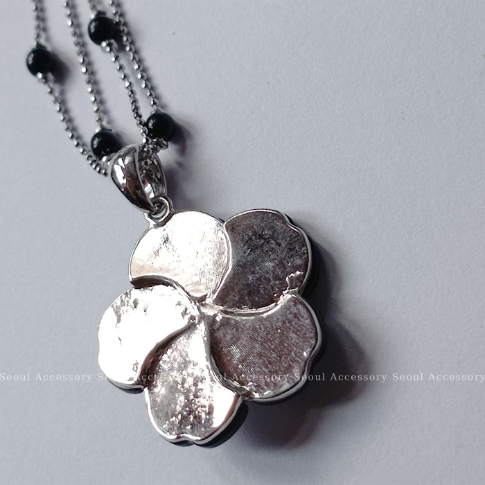 [現貨]首爾飾集 正韓國製 專櫃精品 宴會名媛 貝殼花兒珍珠水晶鑽雙層項鍊32-22-1-細節圖7