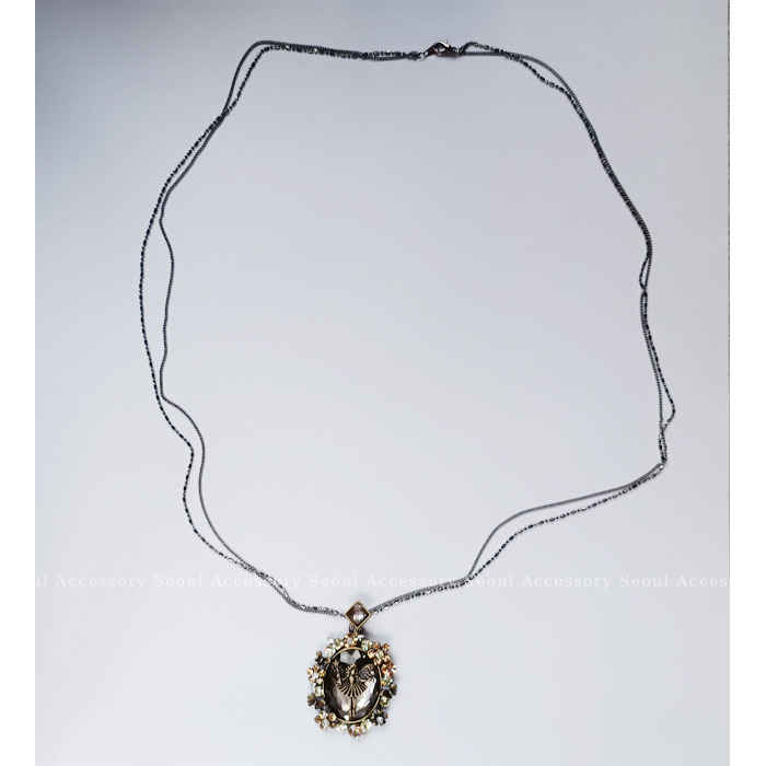 [現貨]首爾飾集 正韓國製 璀璨光芒 鏡面寶石花園精靈長鏈項鍊32-23-1-細節圖3