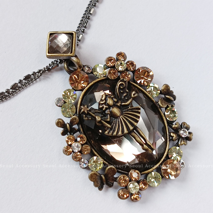 [現貨]首爾飾集 正韓國製 璀璨光芒 鏡面寶石花園精靈長鏈項鍊32-23-1-細節圖4