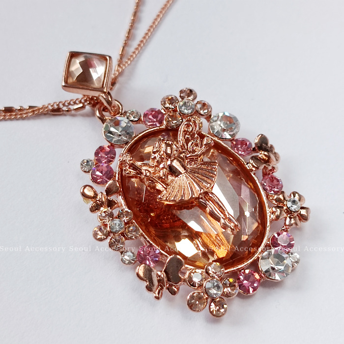 [現貨]首爾飾集 正韓國製 璀璨光芒 鏡面寶石花園精靈長鏈項鍊32-23-1-細節圖6