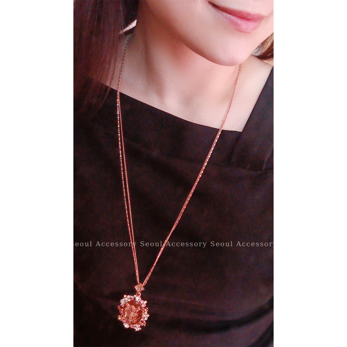 [現貨]首爾飾集 正韓國製 璀璨光芒 鏡面寶石花園精靈長鏈項鍊32-23-1-細節圖8