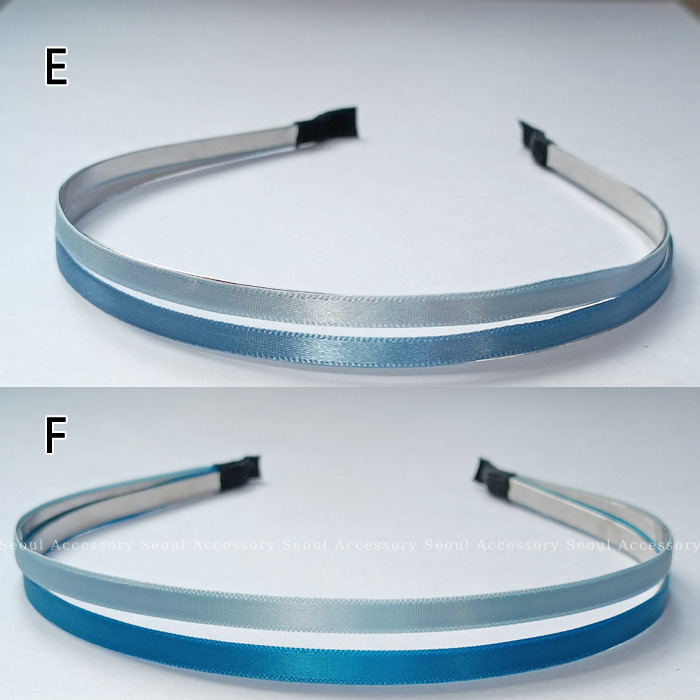 [現貨]首爾飾集 正韓國製 氣質名媛 粉嫩雙色緞帶 雙圈髮圈髮箍K120-19-1-細節圖4