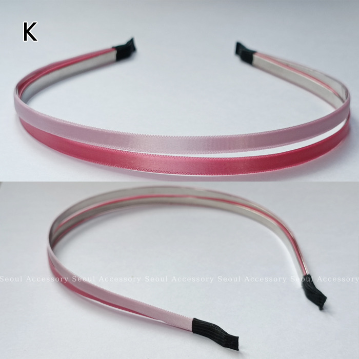 [現貨]首爾飾集 正韓國製 氣質名媛 粉嫩雙色緞帶 雙圈髮圈髮箍K120-19-1-細節圖7