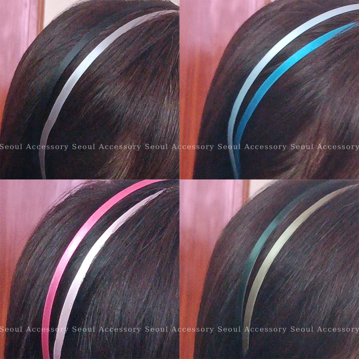 [現貨]首爾飾集 正韓國製 氣質名媛 粉嫩雙色緞帶 雙圈髮圈髮箍K120-19-1-細節圖9