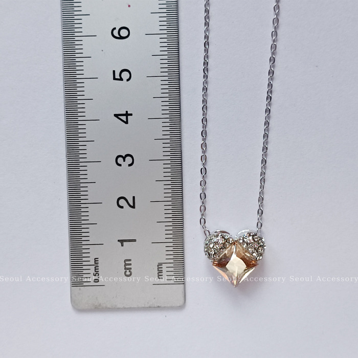 [現貨]首爾飾集 正韓國製 施華洛世奇水晶鑽 燦爛珍藏愛心切割寶石項鍊32-15-1-細節圖4