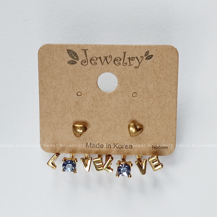 [現貨]首爾飾集 正韓國製 復古金屬 LOVE 後扣式鋼針針式耳環31-98-1-細節圖5