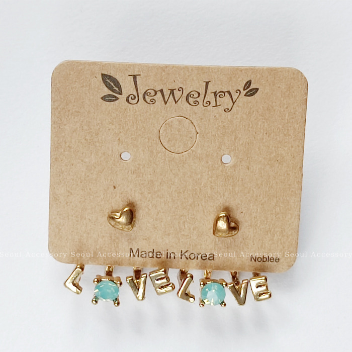 [現貨]首爾飾集 正韓國製 復古金屬 LOVE 後扣式鋼針針式耳環31-98-1-細節圖6