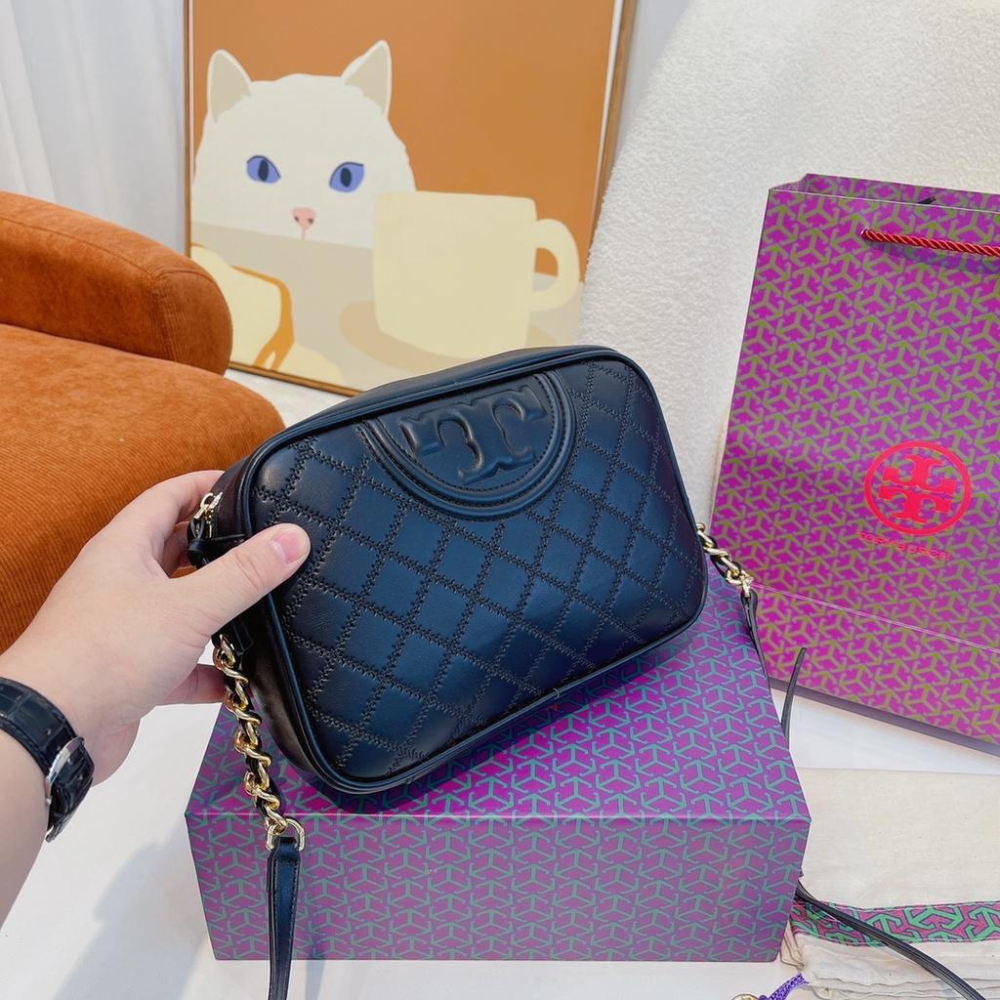 vivian美國代購✨正品 Tory Burch 女士菱格鏈條包 TB 小方包 相機包 女包 側背包 單肩包 斜挎-細節圖6