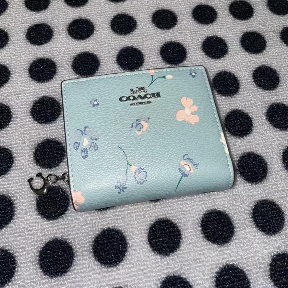 vivian美國代購✨正品 coach 女士 新款 女生短夾 皮夾 圖案小錢包 零錢袋 C8703-細節圖4