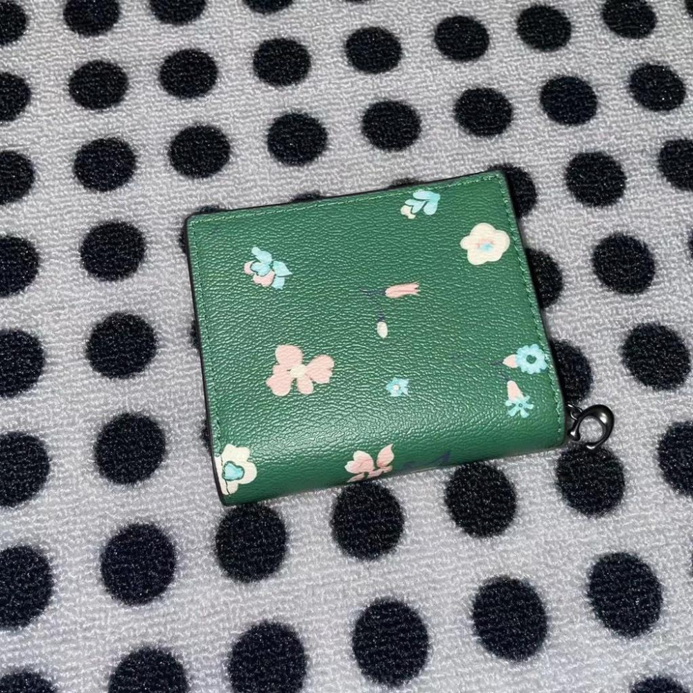 vivian美國代購✨正品 coach 女士 新款 女生短夾 皮夾 圖案小錢包 零錢袋 C8703-細節圖5