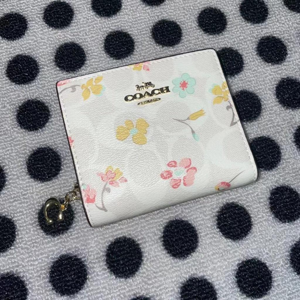 vivian美國代購✨正品 coach 女士 新款 女生短夾 皮夾 圖案小錢包 零錢袋 C8703-細節圖6