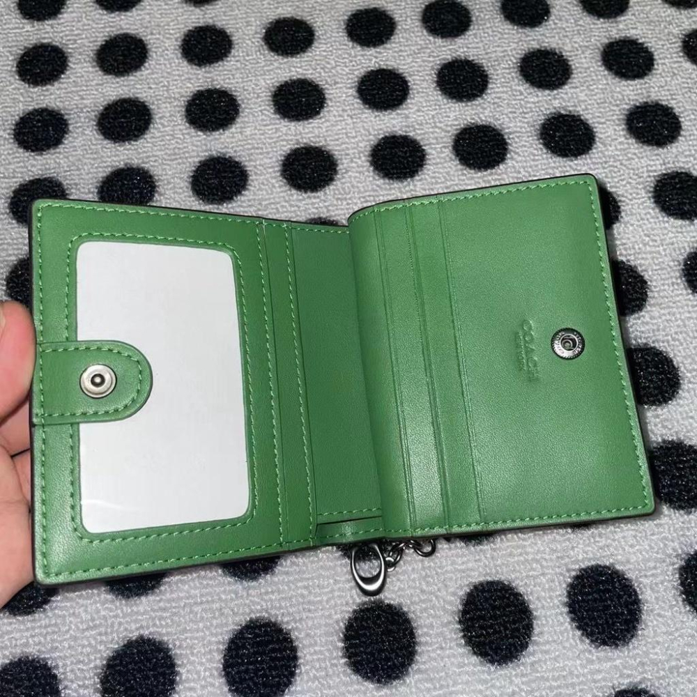 vivian美國代購✨正品 coach 女士 新款 女生短夾 皮夾 圖案小錢包 零錢袋 C8703-細節圖7