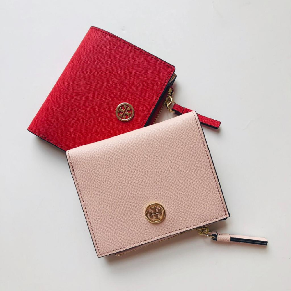 vivian美國代購✨正品 Tory Burch 女生短夾 TB 十字紋錢包 牛皮錢包 女生錢包 短錢包 小錢包 皮夾-細節圖7