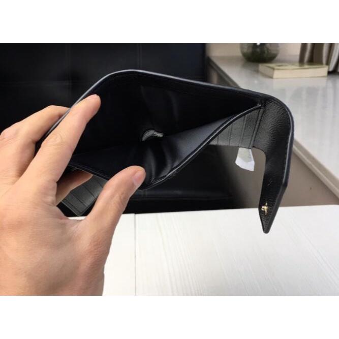 vivian美國代購✨正品 coach 女士復古拼色C印花三折短夾 錢夾 短款信封錢包 顆粒紋牛皮手拿包57792-細節圖7