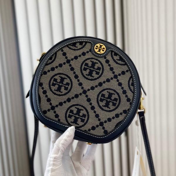 vivian美國代購✨正品 Tory Burch 女生帆布圓餅包 TB 側背包 單肩包 化妝包 女包 斜挎包 斜背包-細節圖2