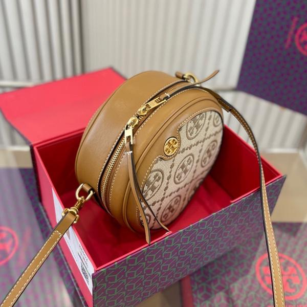 vivian美國代購✨正品 Tory Burch 女生帆布圓餅包 TB 側背包 單肩包 化妝包 女包 斜挎包 斜背包-細節圖6